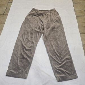 Woman Within Velour Velvet  Pull-On Brown Pants Women's Size L